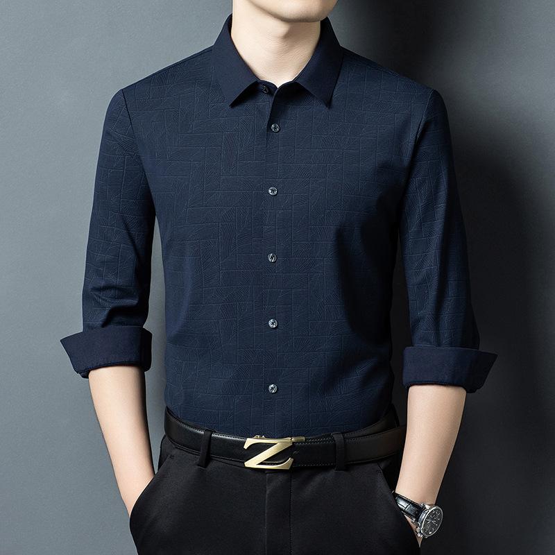 Autumn Long Sleeve Shirt Business Breathable Men s M