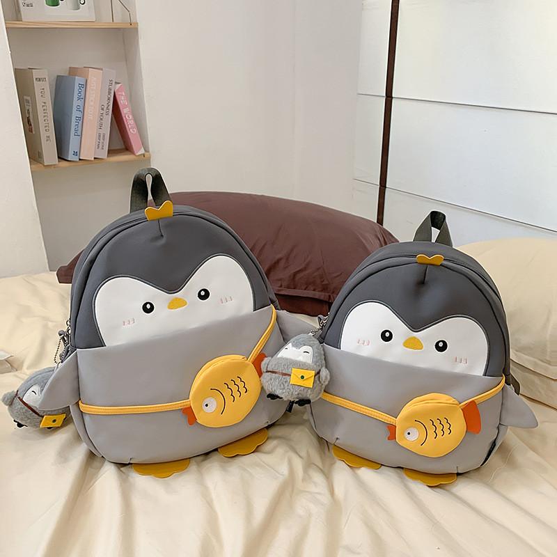 Fun Penguin Cartoon Backpack With Spacious Compartments For Girls Wear Casual