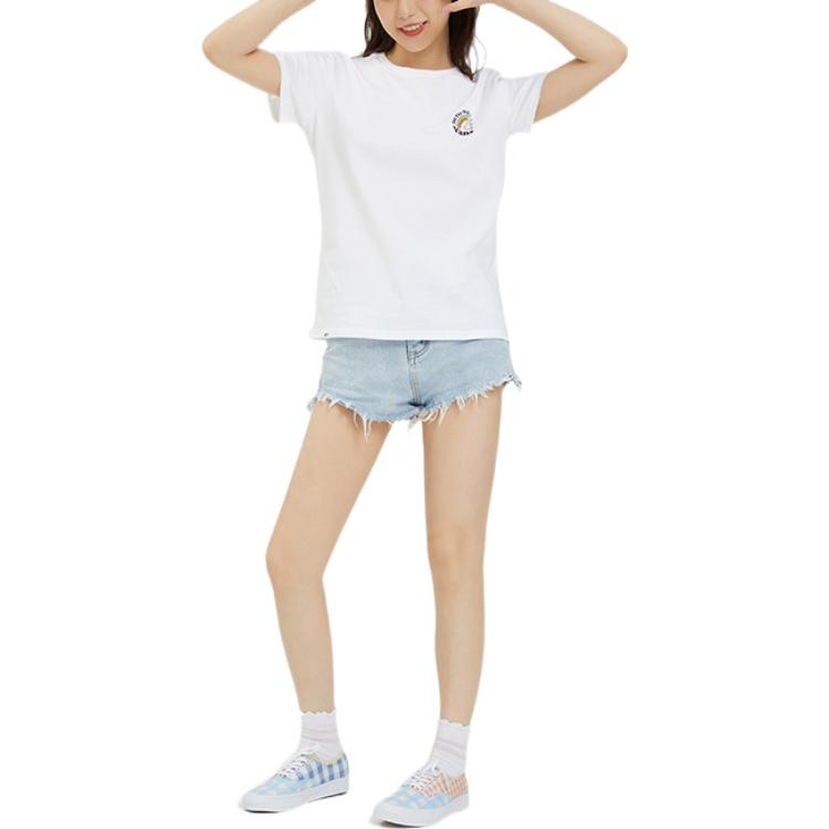 Vans Graphic Logo Breathable Training Sports Casual Short Sleeve T-Shirt Women Tops White VN0A7YH6WHT