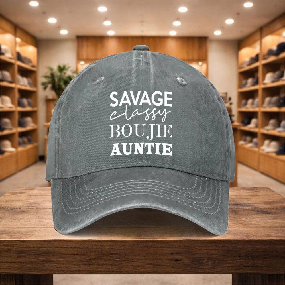 pc SAVAGE BOUJIE AUNTIE Baseball Cap Adjustable Snapback Hat with SAVAGE Print Lightweight Unisex Cap Suitable for Sports T 1pc
