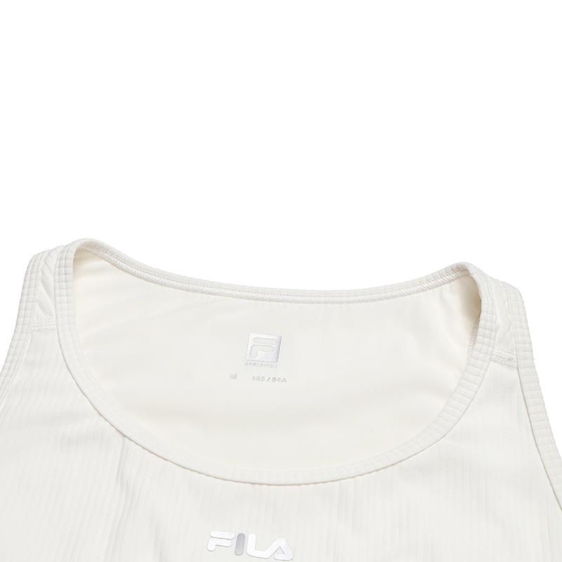 FILA Fitness Simple Comfortable Training Tight Sports Tank Top With Chest Pads Women tops Egrets-White A11W611104FWT