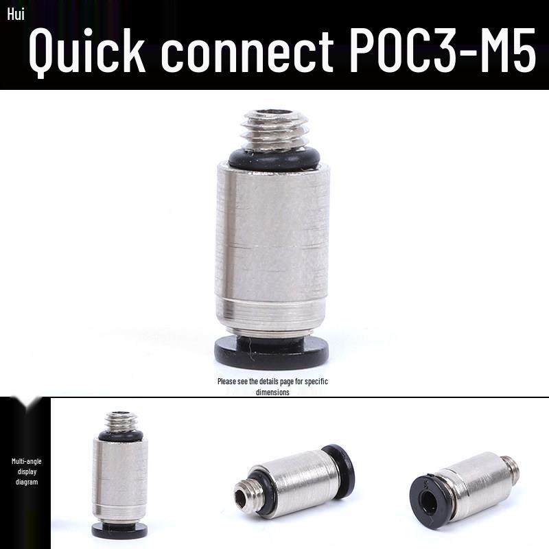 Pneumatischer Mini-Luftschlauch Schnellkupplungs-Winkelstück für M3/M5/M6 Gewinde, 3/4/6mm Schläuche