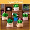 Mini Cacto de Resina Rosa Figura Decorativa Planta Fofa Para Mesa Ou Jardim Em Casa