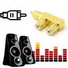 chenyang AV Audio Splitter Plug RCA 1 Male to 2 Female F Gold 90 Degree Angle Adapter, Connectors, Plated,