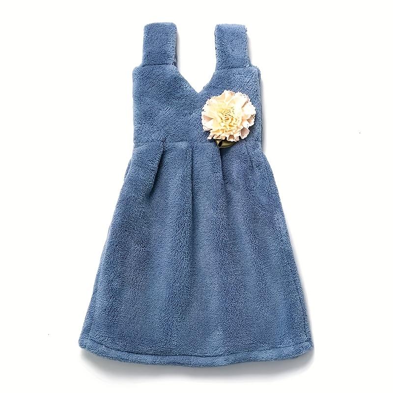 

2 шт. Милое подвесное полотенце для рук с цветочной вышивкой, быстросохнущее, не впитывающее полиэстер, идеально подходит для кухни, ванной комнаты и домашнего использования, включает маленькую вешалку синий