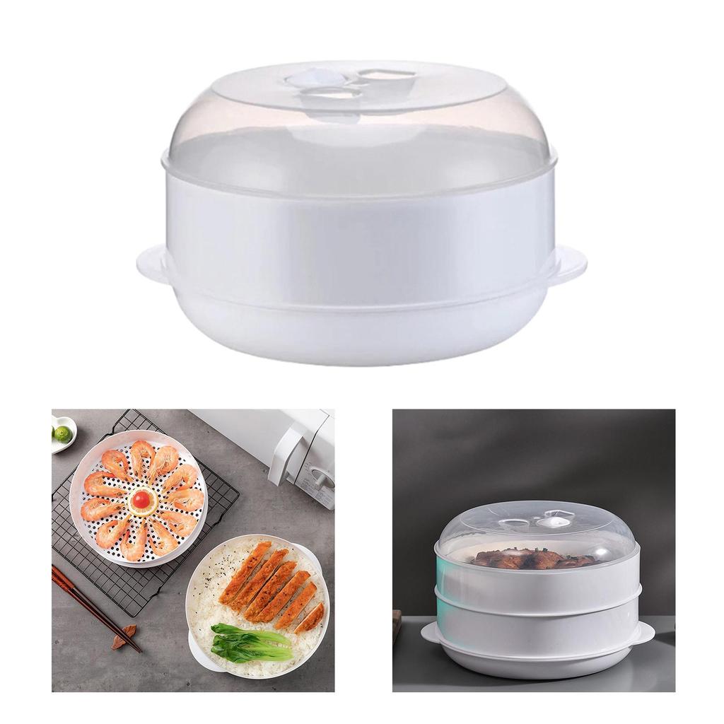 Mikrowellen-Dampfgarer Rund Kochen Gemüse Lebensmittelqualität Schale Reis Mikrowellen-Lebensmitteldampfgarer Mikrowellen-Runddampfgarer