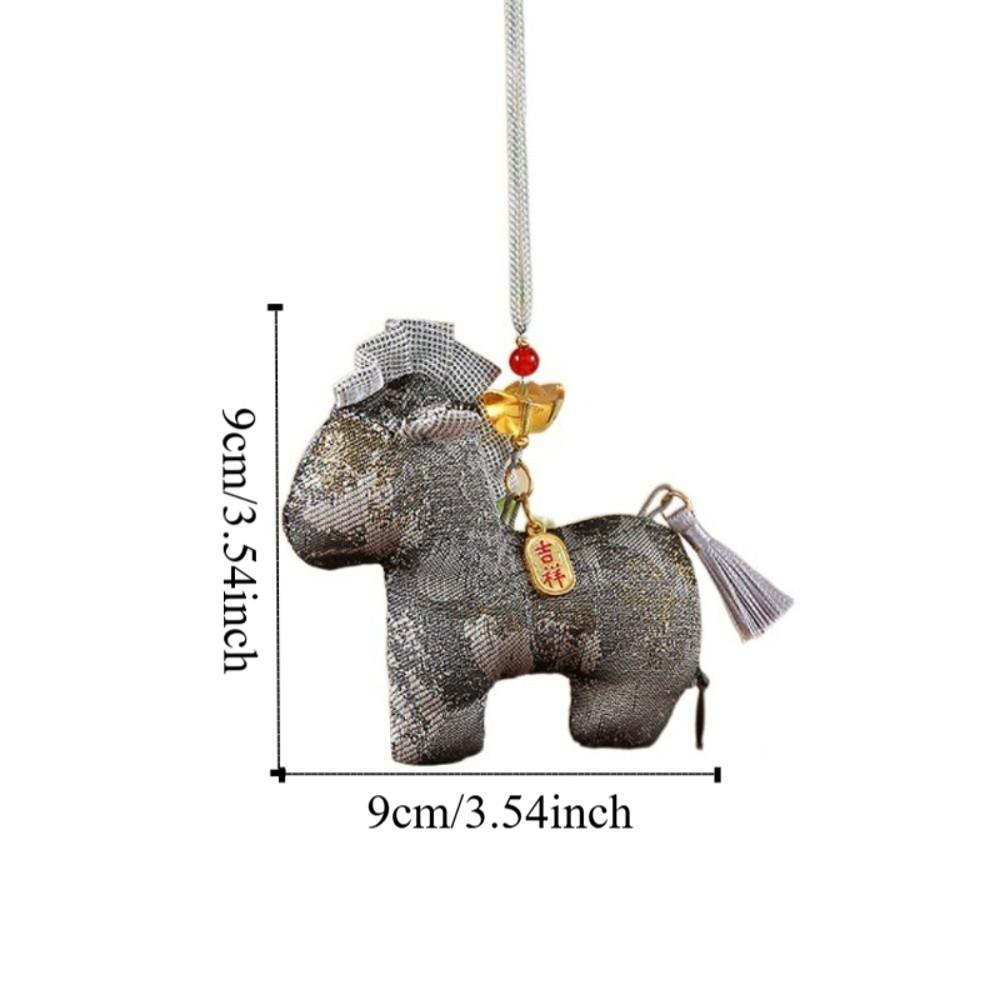 Brocade Zodiac Horse Sachet Refillable Embroidery Bag Horse Hanging Decoration Chinese Style New Year Pony Car Pendant Gift