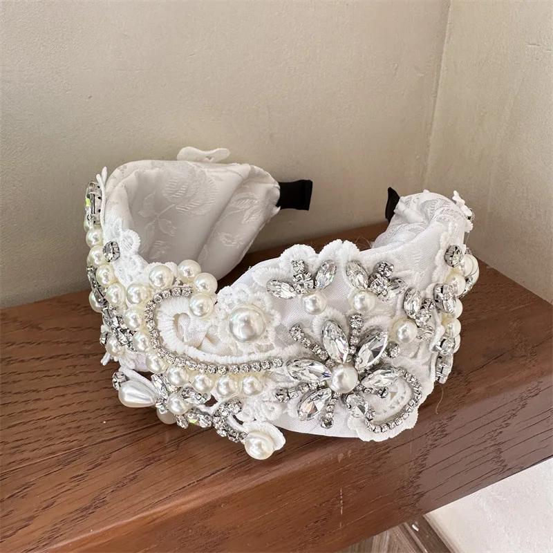 Czarny Biały Księżniczka Moda Urocze Akcesoria Koła Ręcznie Robiona Ozdoba Głowy na Imprezę Kwiatowe Opaski Kwiatowa Gumka do Włosów Korona Ślubna