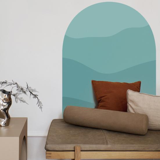 Wall Decal Boho Style Gradient Color Block Arch Removable Adhesive DIY PVC Home Indoor Wall Paper Sticker Household Supplies