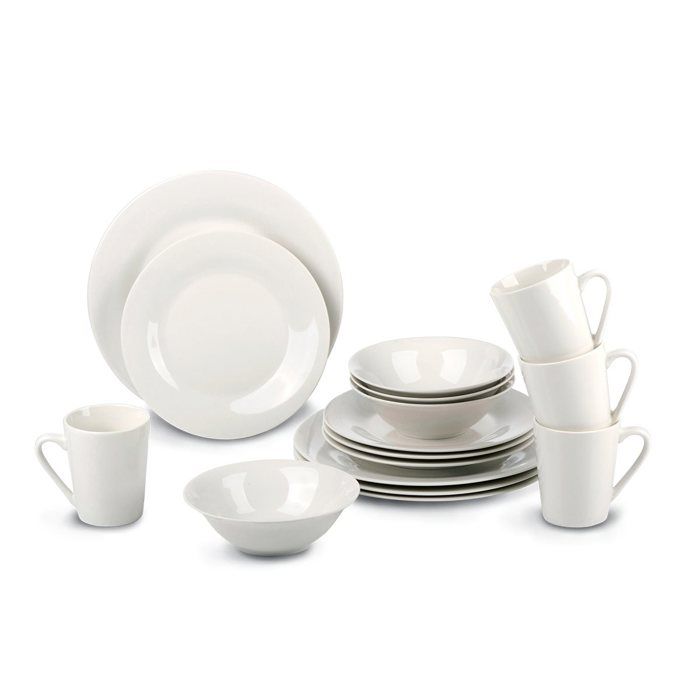 Service de Table - ALPINA - 16 Pièces - Faïence - Pour 4 Personnes - Compatible Lave-Vaisselle