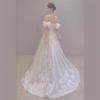 Romantic Fairy Toast Dress Bride Engagement High-end Light Luxury Niche Wedding Banquet Birthday Word Shoulder Evening Dress Dress Dress