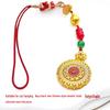 Chinese Style Gold & Zircon Sunflower Compass Necklace/Keychain Accessory