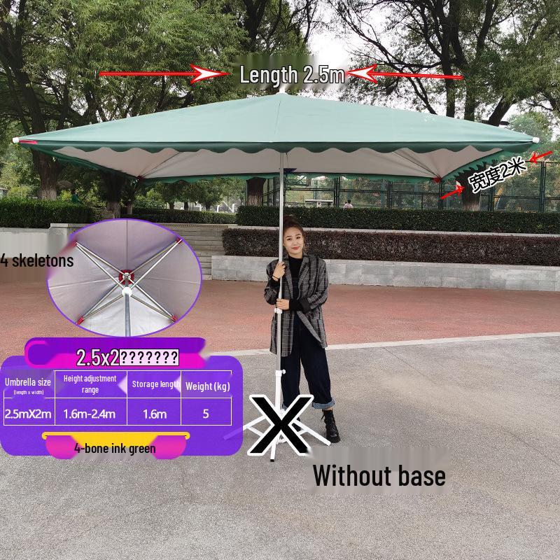 Large Outdoor Rectangular Sunshade Umbrella - Commercial Folding Awning for Courtyard