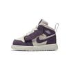 Air Jordan 1 Cushioning Slip Resistant Mid Top Vintage Basketball Shoes Pink Purple Infant And Toddler AT4613-500