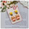 Children's Cartoon Colorful Crown & Animal Ear Clip Earrings
