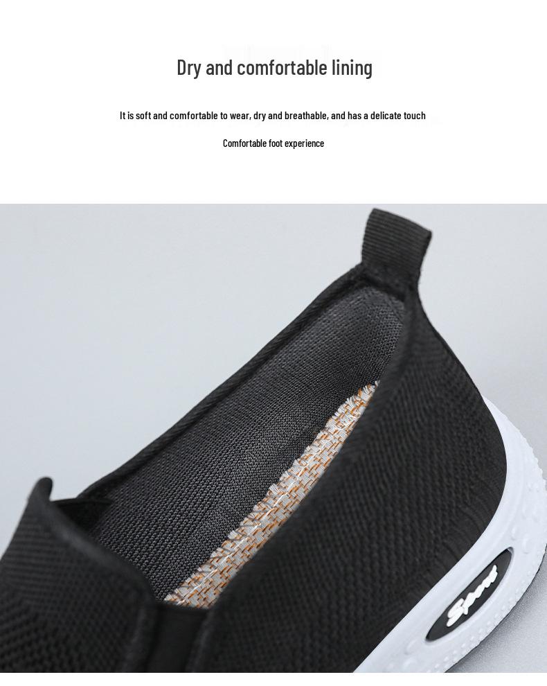 Men's Summer Slip-On Loafers - Soft Sole, Comfortable Flyknit Mesh, Breathable Casual Dad Shoes