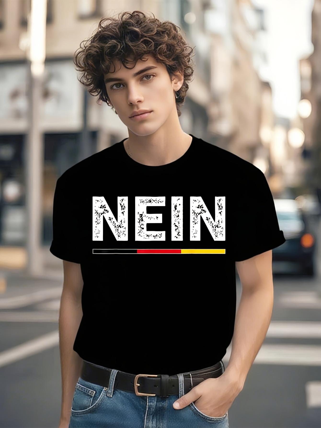 Funny German Nein No Saying Tshirt - Black with White Tex... XXXXL