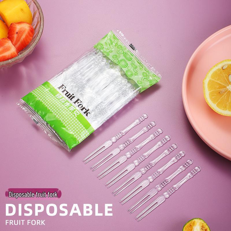 Individually Packaged Bamboo Fruit Forks - Disposable, Thickened, and Durable for KTV, Bar, and Cake Use