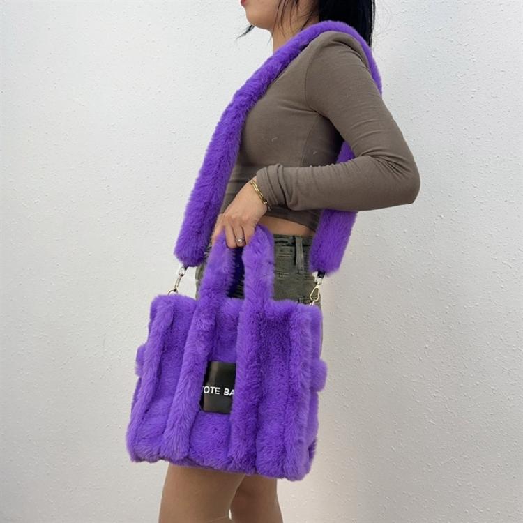 Womens Large Capacity Handbag Female Plush Messenger Bag Shoulder Crossbody Bag