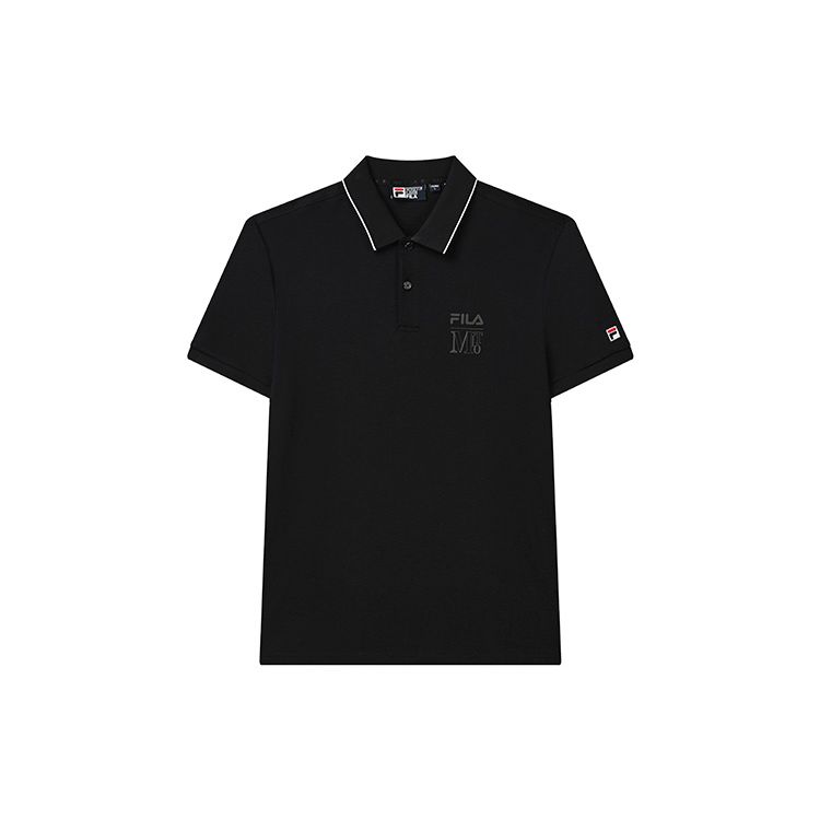 

Fila Логотип Буква Вязаная Однотонная Футболка-поло с Коротким Рукавом Мужская Футболка-поло Черный F11M238105FBK L