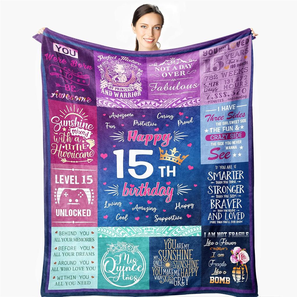 Wisegem x Blanket  Perfect Throw for Home  Garden  Cozy Decorative Teen Gift  Soft Textile for Her Room