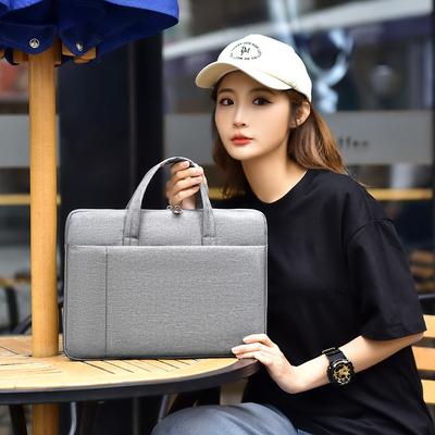New Simple Solid Color Laptop Bag, College Student Notebook Bag, Men's and Women's Casual Fashion Briefcase