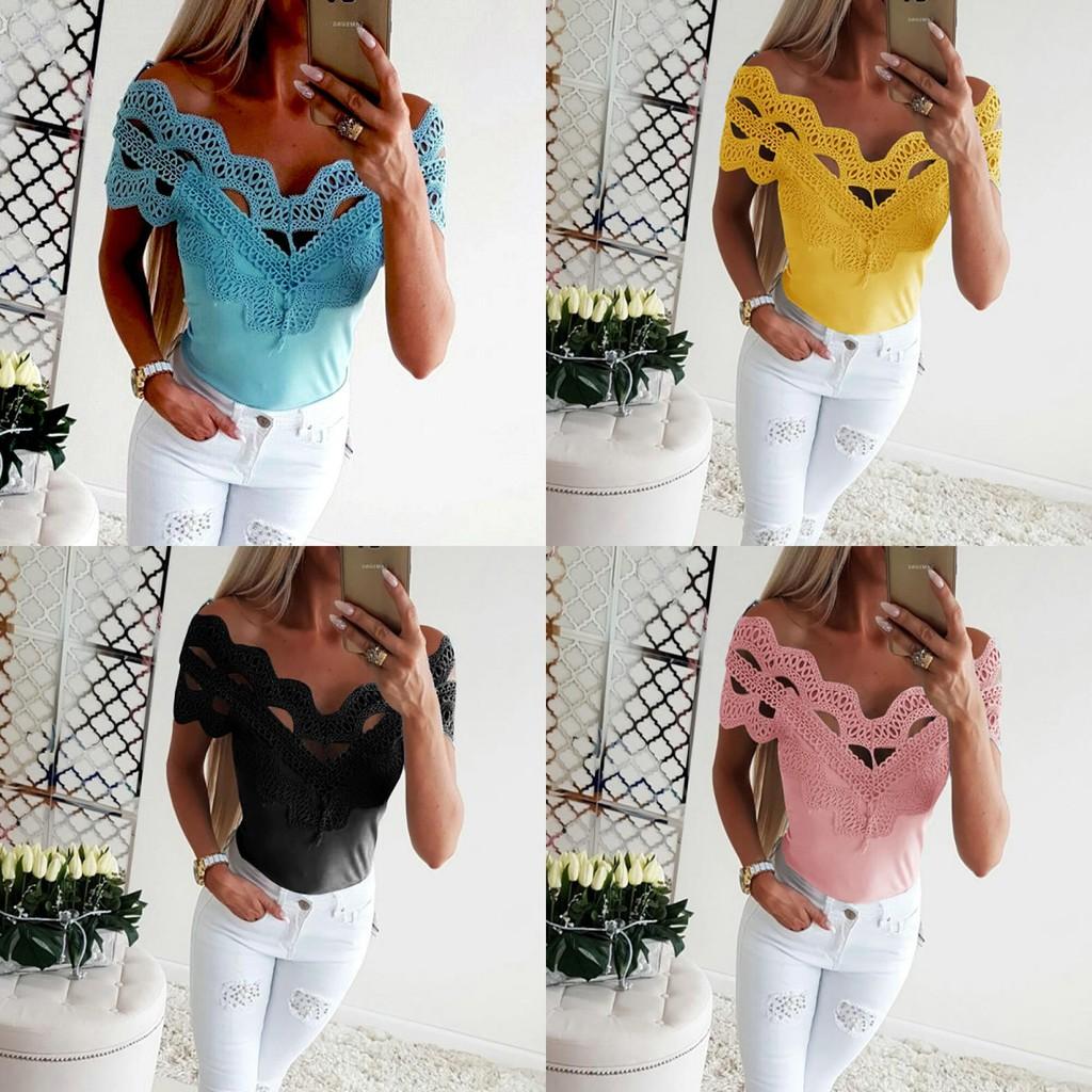 Hochwertige Damen Kurzarm Spitzen T-Shirts für mühelosen Sommerstil