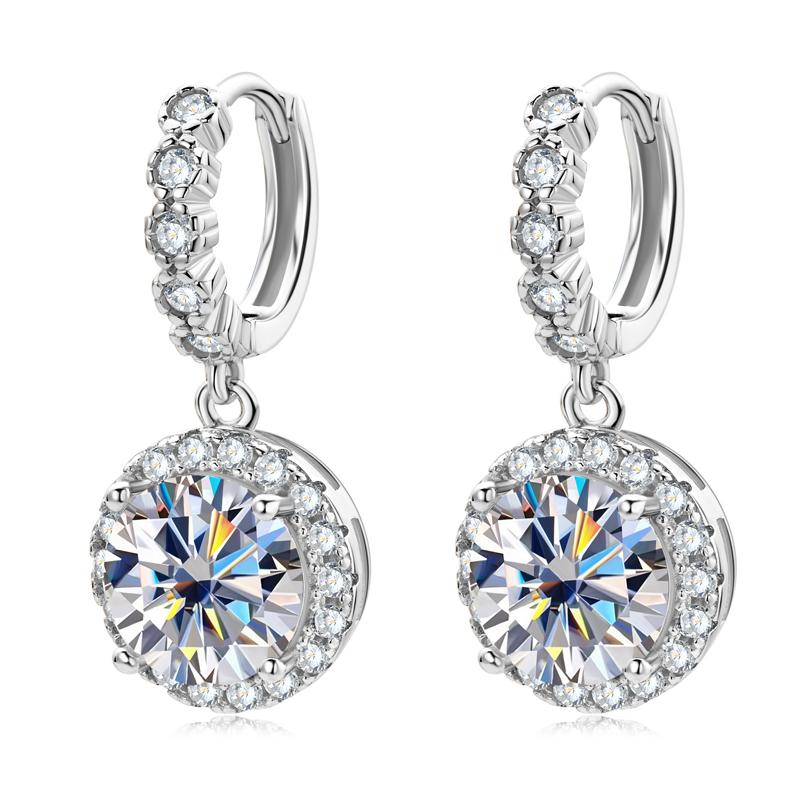 Sterling Silver Moissanite Huggie Earrings