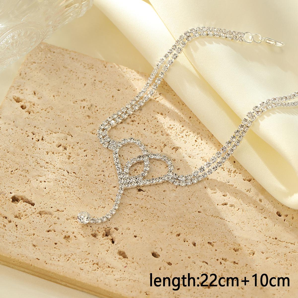 

Элегантный сверкающий медный браслет на ногу в форме сердца со стразами для повседневной носки и для банкета серебряный