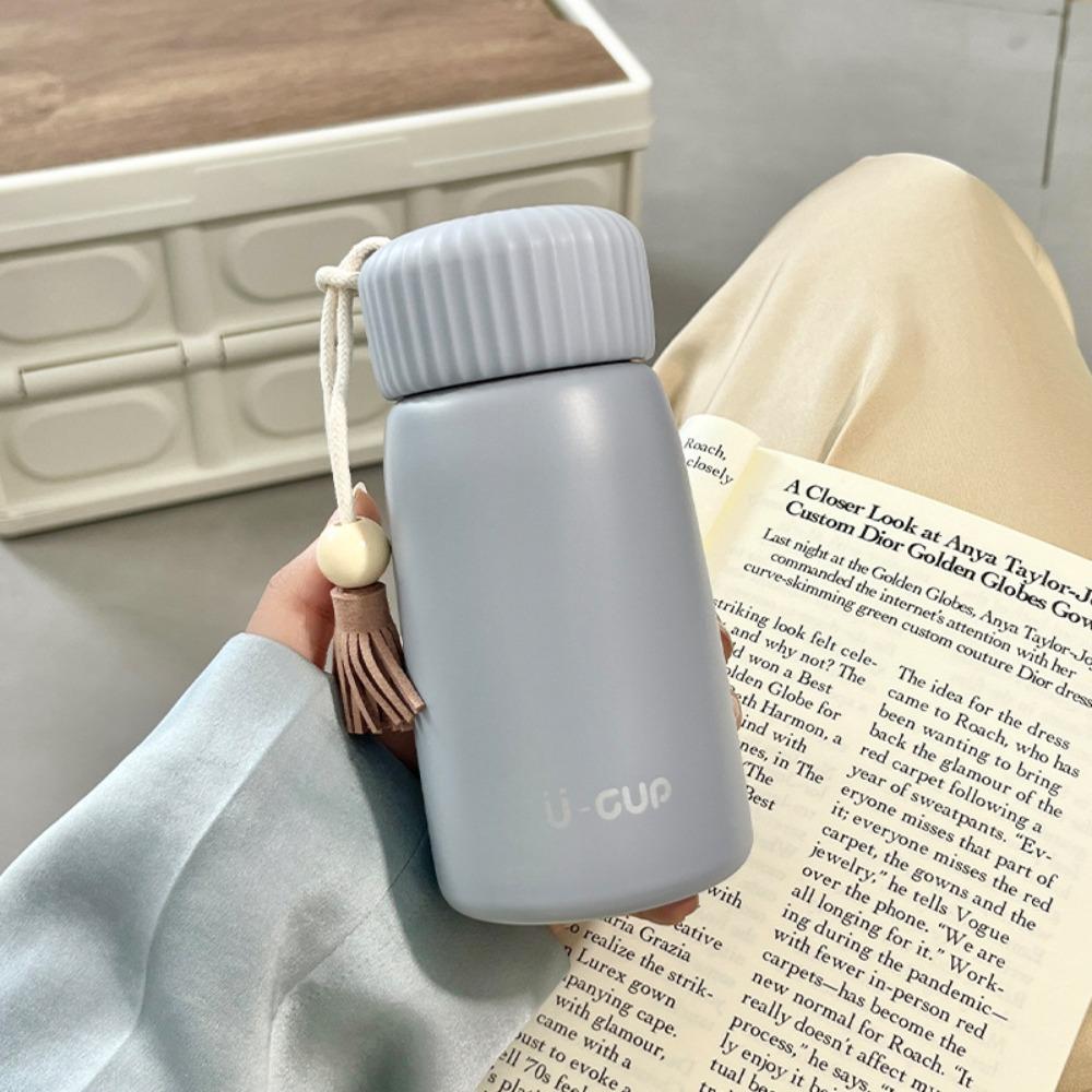 

Міні термокружка з нержавіючої сталі, герметична, дорожня кавова кружка, проста ізольована пляшка для води grey-250ml