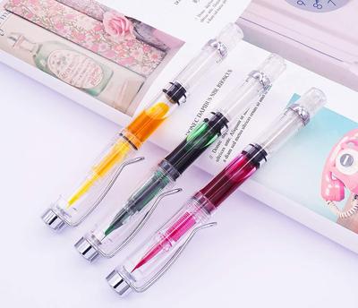 Yongsheng Transparent Fountain Brush Pen 3-Pack, Screw-Type Calligraphy Writing Pens for Japanese, Chinese Calligraphy and Art