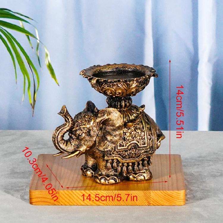 Porta-velas Elefante da Sorte Riqueza Estátua de Resinas Animais Castiçais para Velas Tealight