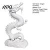 PLA Dragon Statue 3D Printed Chinese Figurine Collectible White Statue Handmade Figurine Sculpture Feng Shui Decoration for Home Office