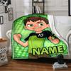 Customizable Ben10 Throw Blanket – Personalized Name, All-Season Cozy Snug Blanket, Machine Washable, Personalized Blanket