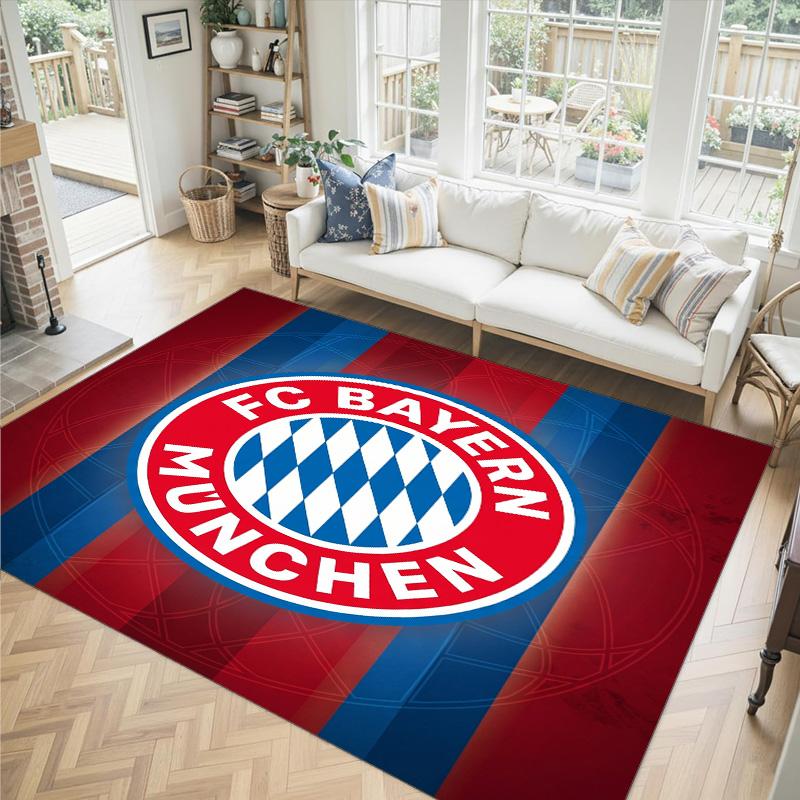 Diseño del Bayern de Múnich Alfombra de Terciopelo de Cristal Acogedora No?Alfombra Estampada Antideslizante Para Dormitorio Sala de Estar Entrada