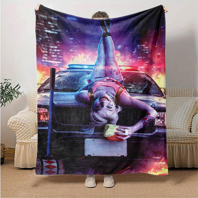 Harley Quinn Inspired Costume Set: Perfect for Cosplay Events!Print Blanket, Soft Blanket For Sofa Office Bed And Travelling Daughter Birthd