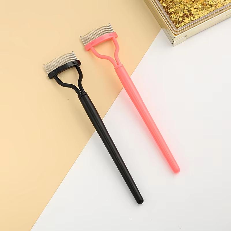 Black Pink Wimpernbieger Metall Wimpernbürste Kamm Tragbarer Wimperntrenner Faltbarer Mascara-Krümmer Beauty Make-up Kosmetikwerkzeug
