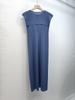 LYRIA Pleated Splicing Dress New Temperament Round Neck Sleeveless Comfortable Casual Peplum Long Skirt