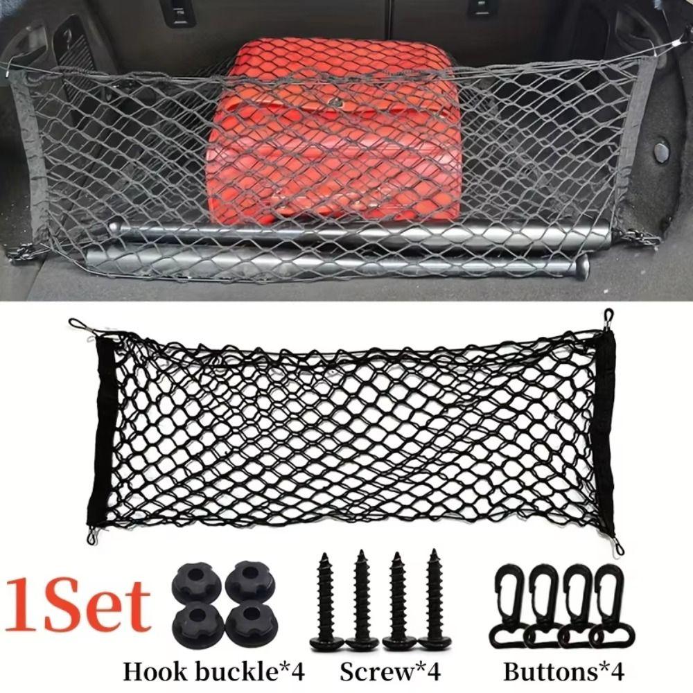 Double Layer Cargo Net Adjustable Car Mesh Storage Bag Luggage Mesh Net  Back Rear Seat