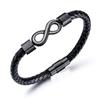 2026 Jewelry, European and American Fashion Woven Leather Bracelet, 8-character Men's Leather Rope Bracelet with Infinite Personality
