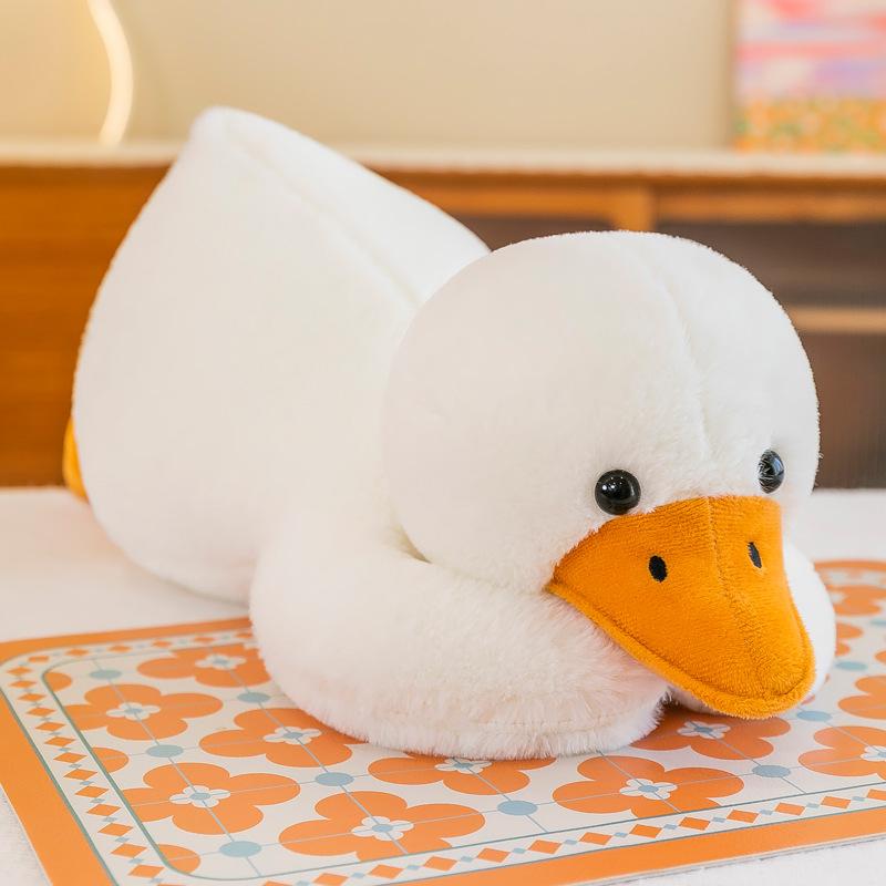 

Cute lying duckling doll plush toy big white goose bed sleeping throw pillow pillow girl doll 50cm