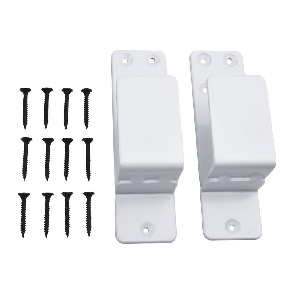 2pcs Door Barricade Brackets Home Security Heavy Duty Reinforcement Door Lock Metal Bar Bracket For Garages Warehouses Latches