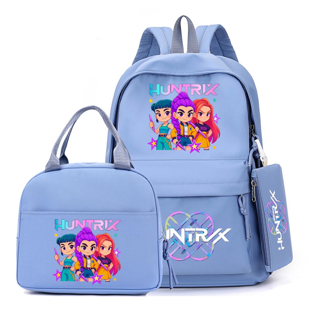 4-teiliges/Set Cartoon Anime K-Pop bedruckter Rucksack mit Federmäppchen Handtasche für Teenager Schüler Junge Mädchen Schultasche Schultasche Große Kapazität Reisetasche