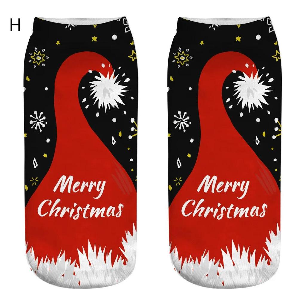 1pair Christmas Cotton Socks Merry Christmas Decor for Home Xmas Gifts Cristmas Decoration Happy New Year