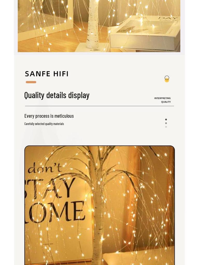 Cross-border Christmas LED Tree Lights: Indoor Copper Wire Firefly Decoration for Festive Arrangements