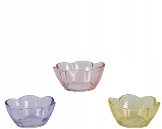 Glass bowl, flower, colorful, decorative, 4x9 cm