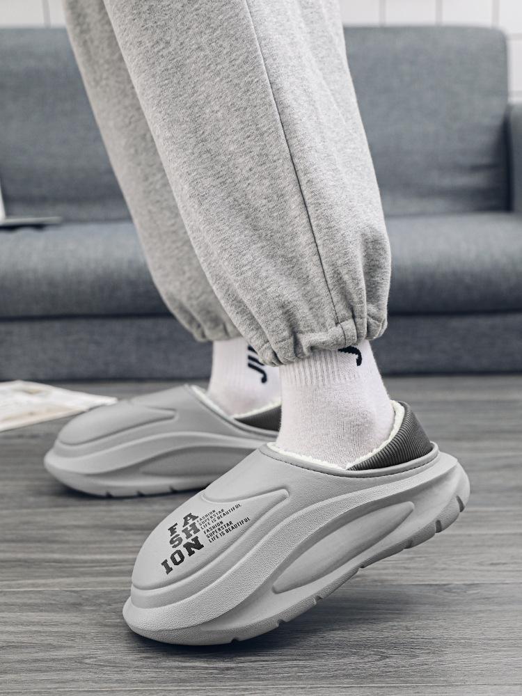 Warm fashion women's cotton shoes foreign trade heel waterproof bag cotton slippers men's winter confinement shoes home thickened outer wear