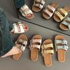 Flat-bottomed Slippers Women's Summer Fashion Belt Buckle Soft Bottom Versatile Word Lazy Pedal Beach Cool Slippers