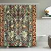 Vintage Floral Shower Curtain Botanical Pattern Bathroom Decor Nature Theme Waterproof Fabric Backdrop Washable Modern Style