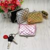 Metal Button Pocket Hasp Coin Purse with Key Ring Small Wallet Fashion Clutch Wallet Pouch Travel